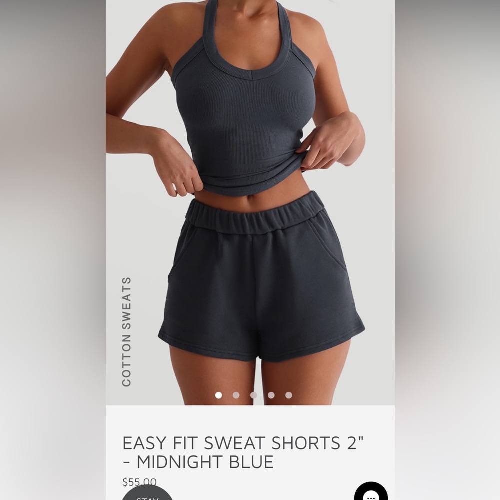 EASY FIT SWEAT SHORTS 2" - MIDNIGHT BLUE -SWEAT LOUNGE SHORT NWOT